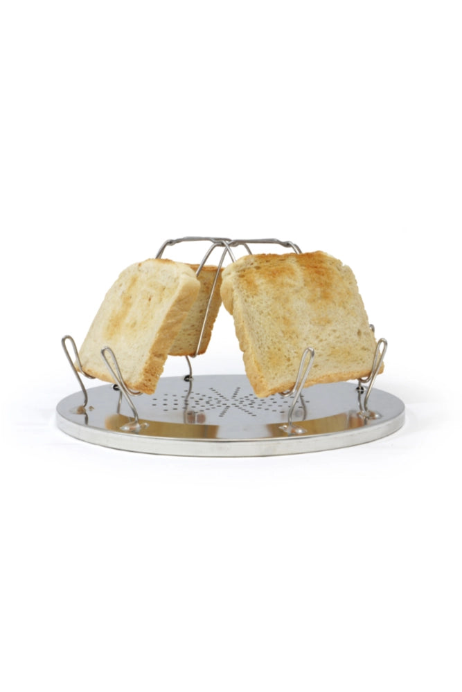 Origin Outdoors Campingtoaster Edelstahl freigestellt – kompakter Toaster für Outdoor und Camping