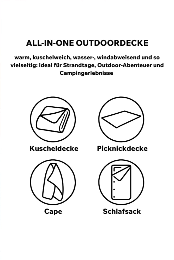 Outdoor-Multifunktionsdecke Walter – vielseitige Decke für Picknick, Camping und Natur