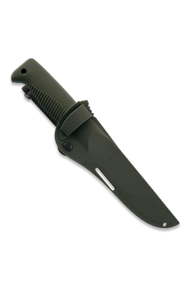 Peltonen M07 Ranger Puukko Messer grün in der Hülle Freisteller