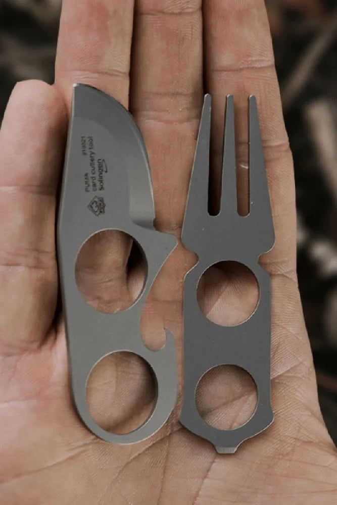 Puma Kartenbesteck Card Cutlery Tool kompaktes Werkzeug fuer Jagd Outdoor Camping und Survival