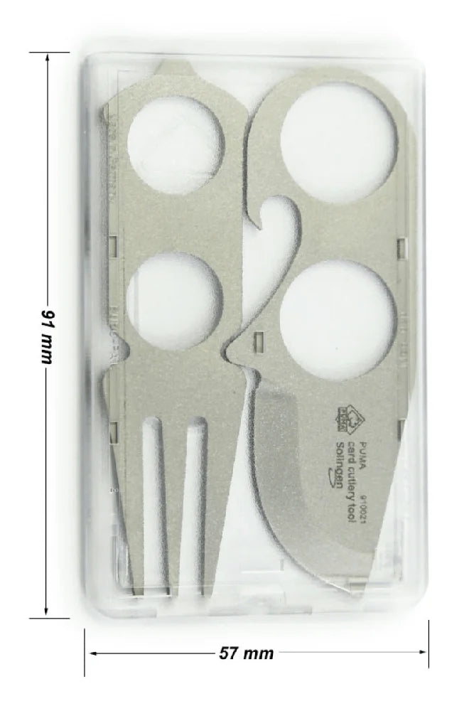 Puma Kartenbesteck Card Cutlery Tool Outdoor Freisteller kompaktes Werkzeug fuer Camping Bushcraft und Survival