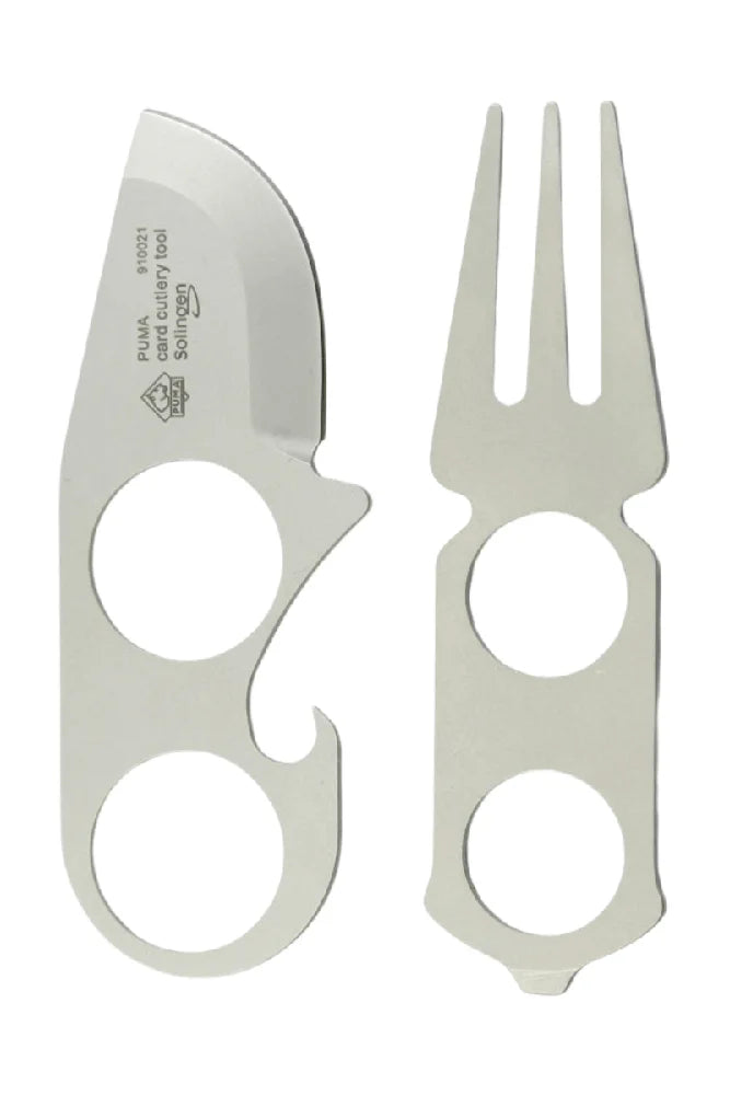 Puma Kartenbesteck Card Cutlery Tool als Produktfoto kompaktes Outdoor Werkzeug fuer Camping Bushcraft und Survival