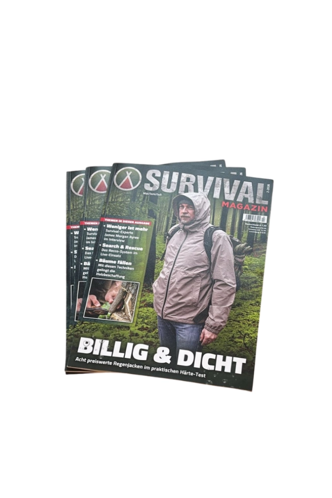Titelseite des Survival Magazins Ausgabe 2-2026 mit Themen zu Bushcraft und Outdoor