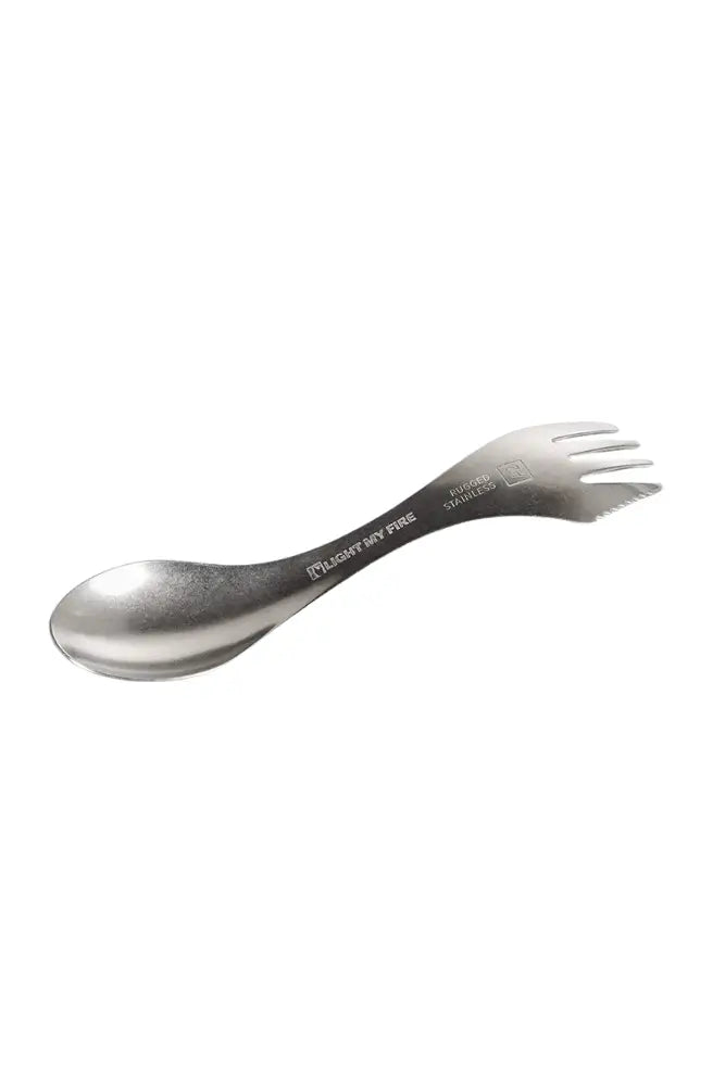 Schwedischer Spork aus Edelstahl – 3-in-1 Outdoor-Besteck mit Gabel, Löffel und Messer.