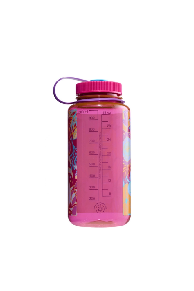 Pinke Nalgene Weithals-Trinkflasche mit 1 Liter Volumen für Outdoor, Camping und Alltag